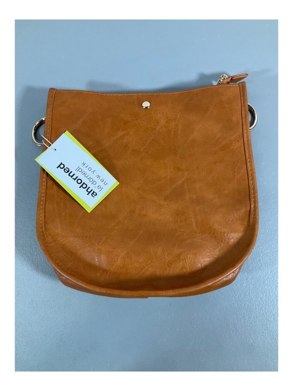 Ahdorned U-Shaped Messenger Bag in Camel with Dual Straps and Bonus Pouch - Unis